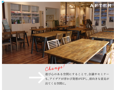 資材置き場だった空間を、会議＆セミナーエリアにしたい
