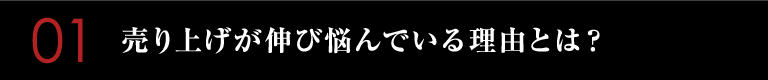 01 売り上げが伸び悩んでいる理由とは？